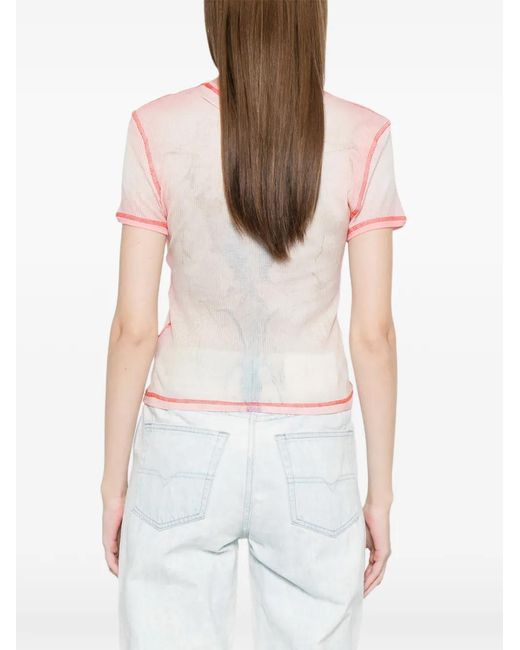 DIESEL Pink Cotton T-Shirt