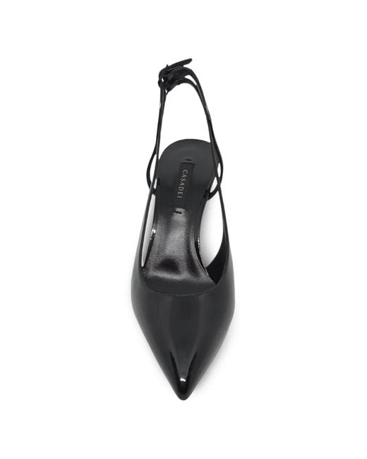 Casadei Black Pointed-Toe Slingback Pumps