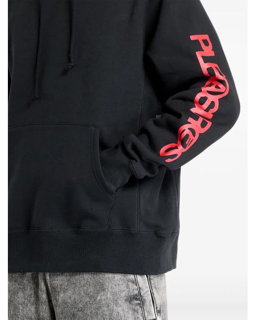 Pleasures Fanzine Hoodie Met Logo Op De Mouw in het Black voor heren