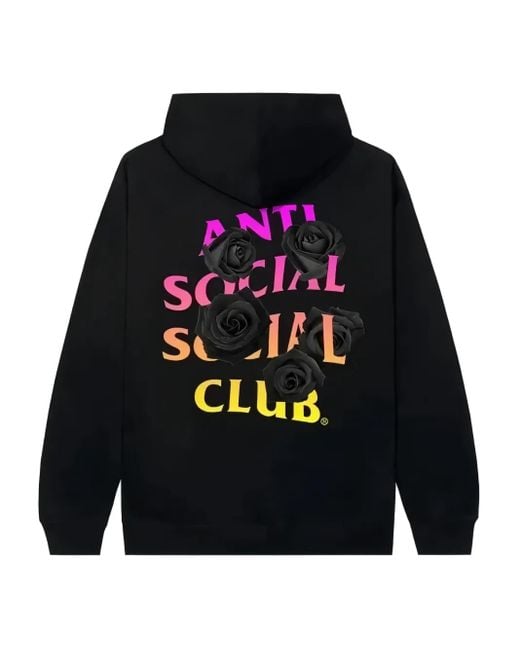 ANTI SOCIAL SOCIAL CLUB Blue Rose-Embellished Bat Hoodie for men