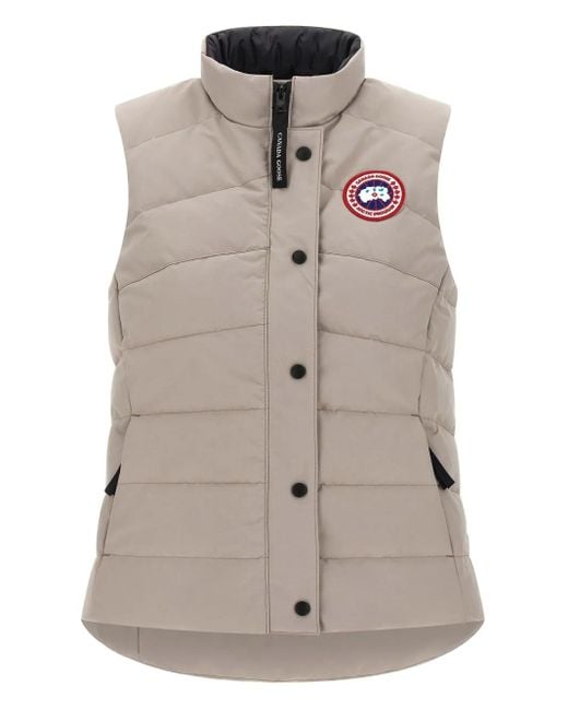 Canada Goose Gray Freestyle Quilted Logo-Patch Gilet