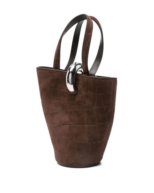 Jacquemus Brown Crocodile-Effect Ring-Detail Tote Bag