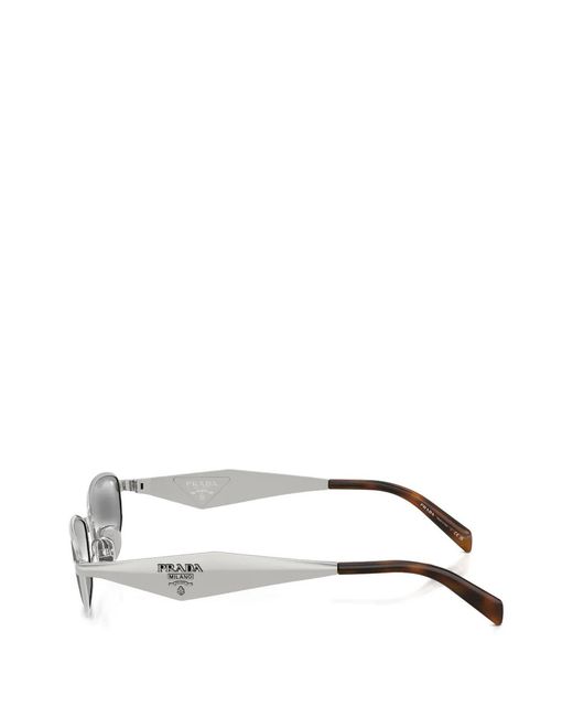 Prada White Rectangle-Frame Sunglasses