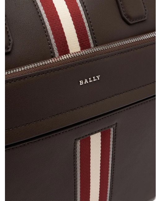 Bally Leren Aktetas Met Logo in het Black voor heren
