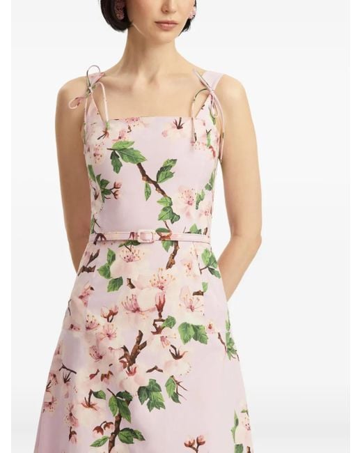 Oscar de la Renta Cherry Blossom ポプリンドレス Pink