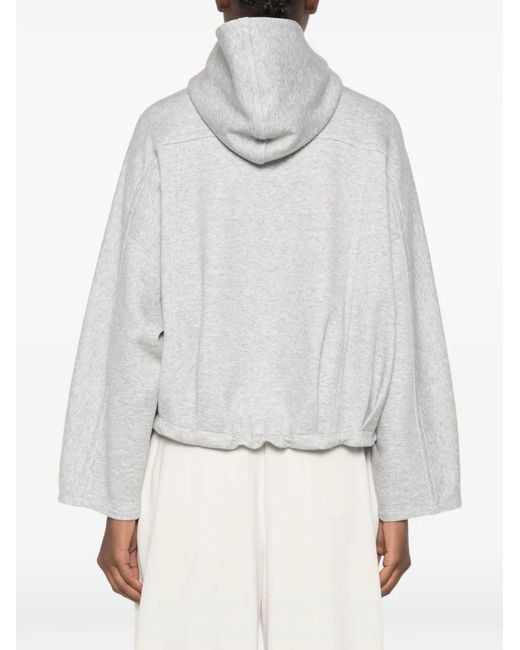 Brunello Cucinelli White Cotton Blend Hoodie