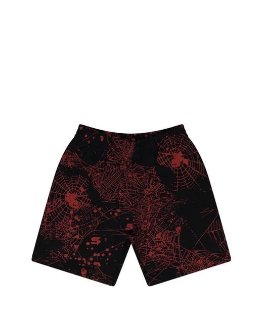 Sp5der White Web-Print Shorts for men