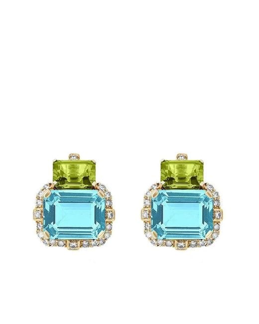 Goshwara Blue 18K Gossip Topaz And Diamond Earrings