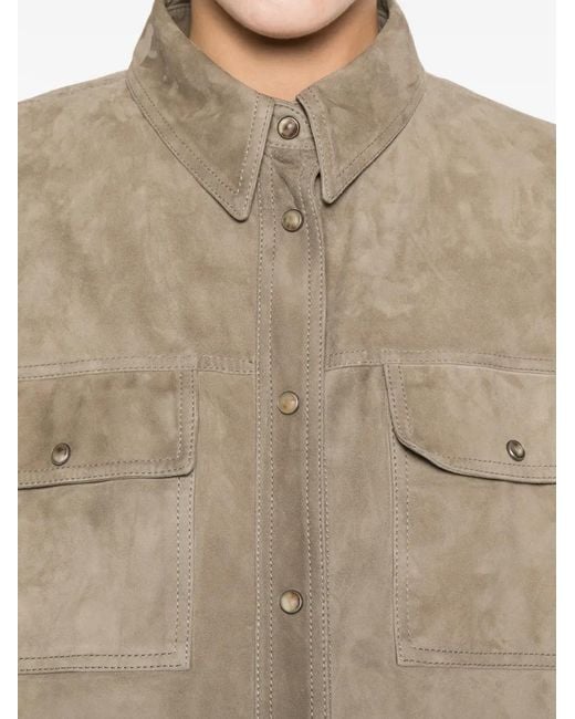 Brunello Cucinelli Natural Leather Shirt