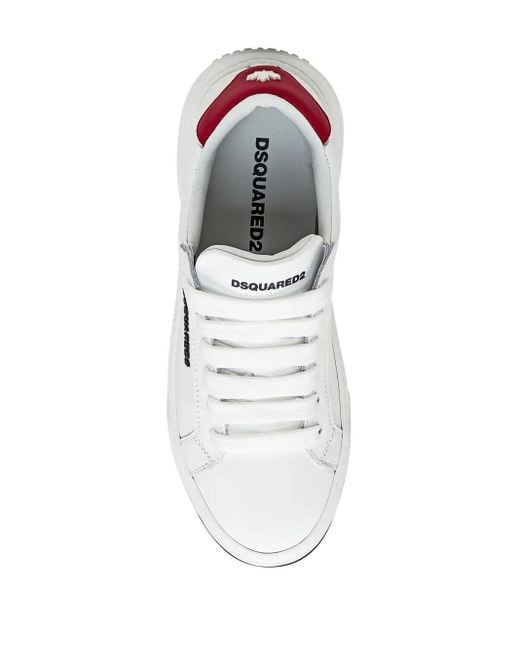 DSquared² White Bumper Lace-Up Sneakers