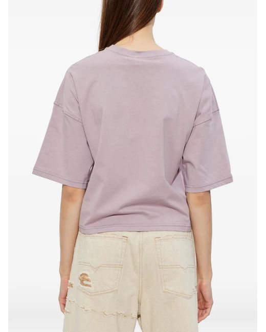 DIESEL Pink T-Cropyn-Aa1 Logo-Print Cropped T-Shirt