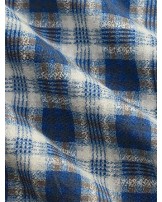 RRL Blue Plaid-Pattern T-Shirt for men