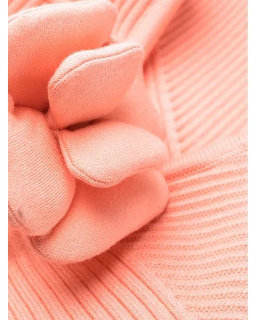 Off-White c/o Virgil Abloh White Flower Ribbon Ribbed Minidress