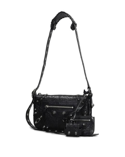 Balenciaga Black Textured Leather Shoulder Bag