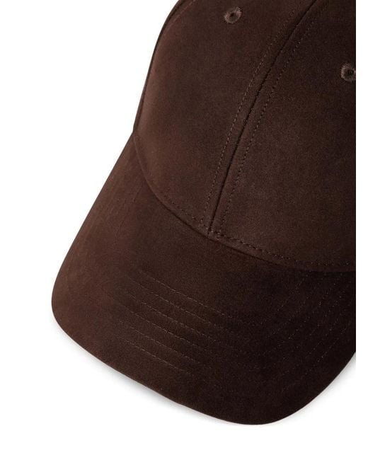 Hackett Brown Suede-Finish Cap for men