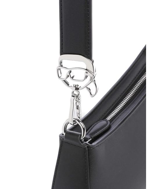 Karl Lagerfeld Black Sac Porté Épaule Ikon À Logo