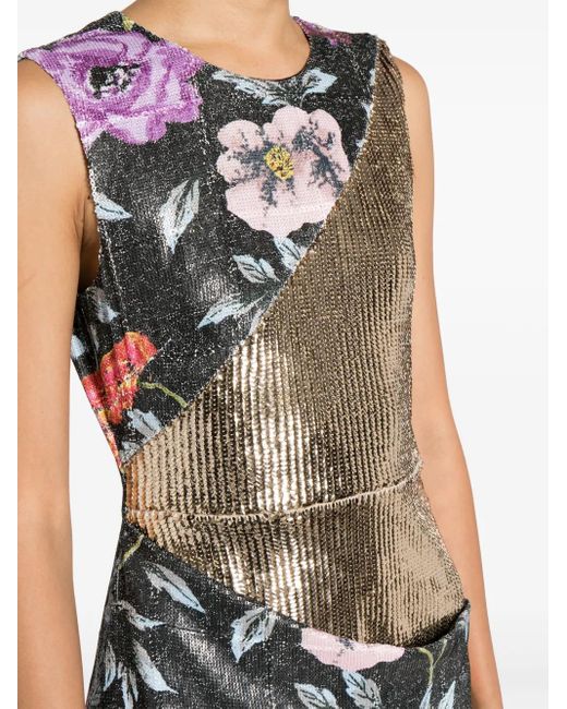 Puppets and Puppets White Mother Floral Sequin Midi Dress