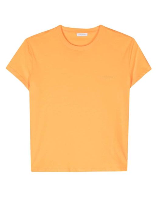 Patrizia Pepe Orange Logo-lettering Cotton T-shirt