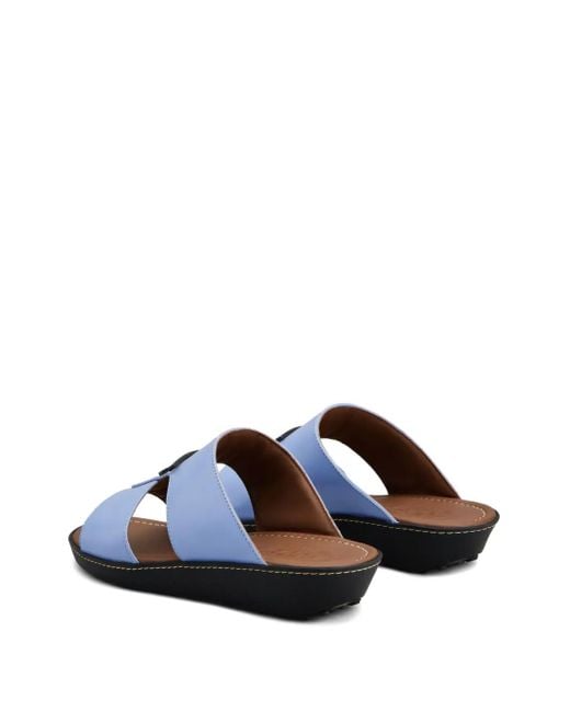 メンズ Tod's Tストラップ レザーサンダル Blue