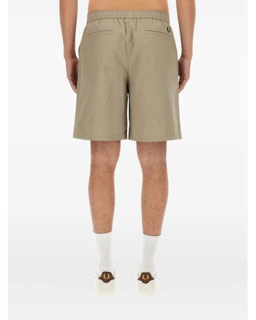 Fred Perry Natural Elasticated Cotton Shorts for men