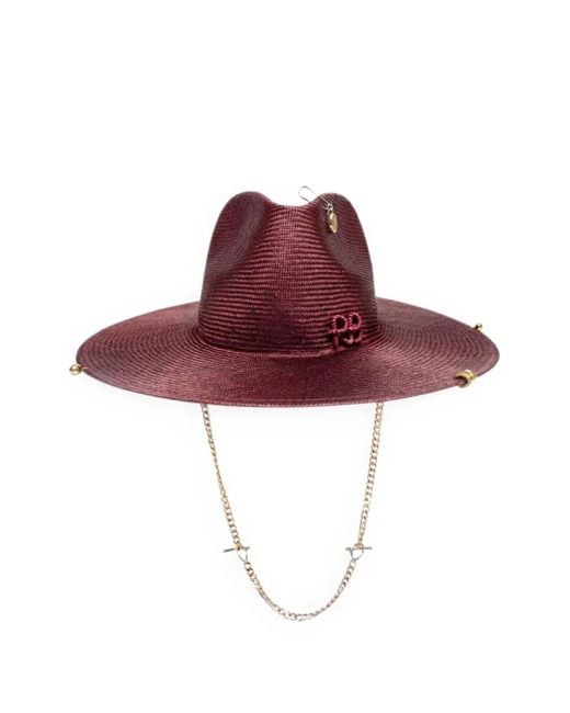 Ruslan Baginskiy Red Logo-Plaque Chain-Strap Hat