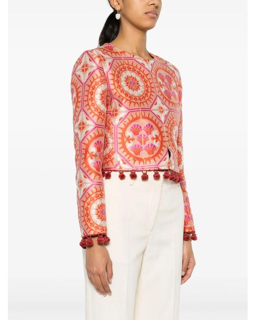 LaDoubleJ Red Tasselled Bijoux Jacket