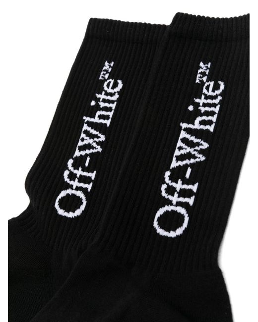 Off-White c/o Virgil Abloh Black Bookish Logo-intarsia Socks for men