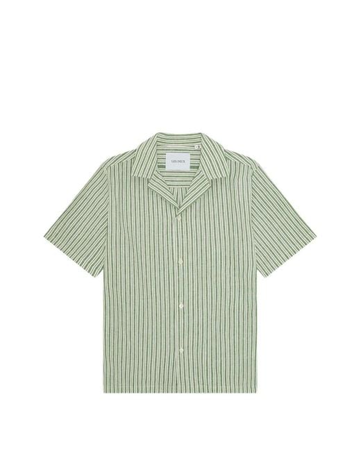 Les Deux Green Striped Shirt for men