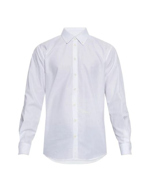 DSquared² White Embroidered-Logo Button-Down Shirt for men