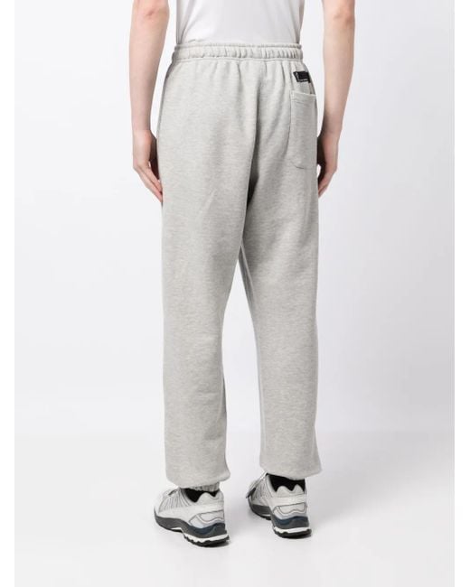 Stance Gray Logo-Patch Cotton Track Pants for men