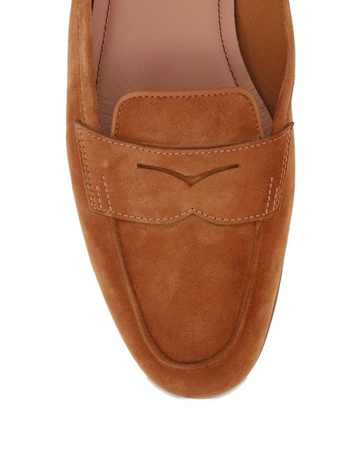 Santoni Brown Penny Loafers