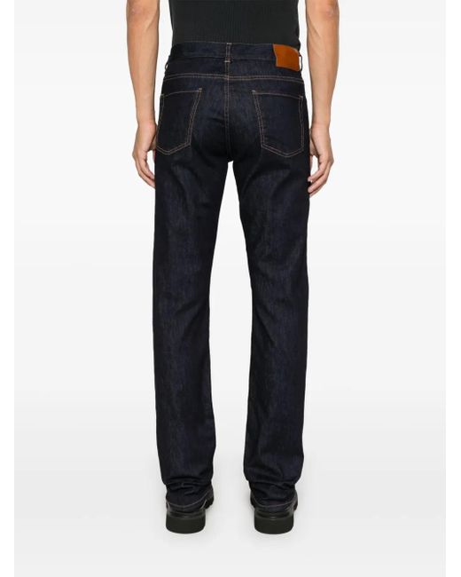 Canali Blue Slim-Cut Jeans for men