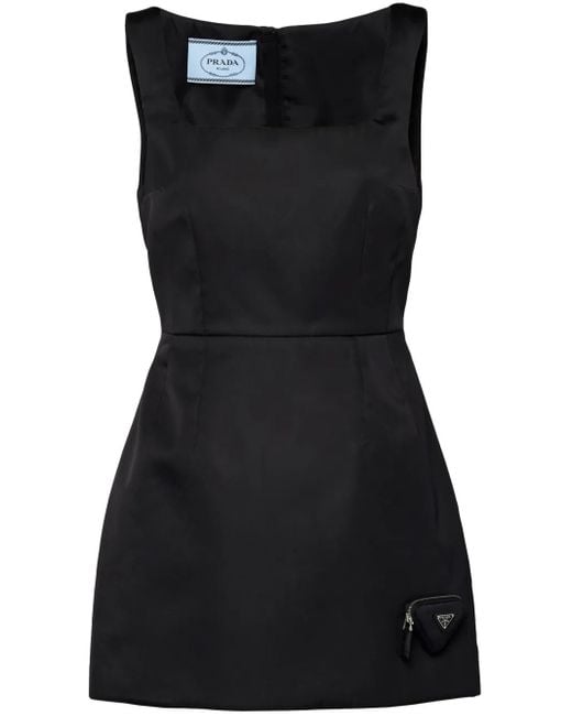 Prada Zipped-pouch Re-nylon Mini Dress in Black | Lyst