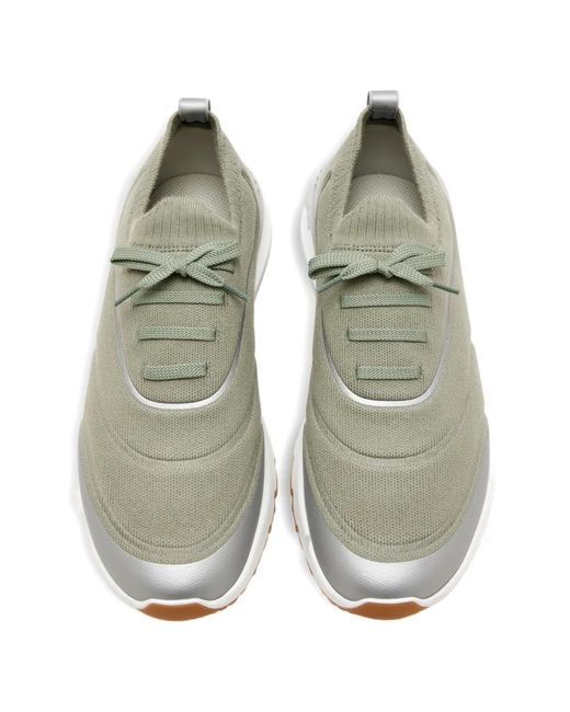Brunello Cucinelli White Knit Sneakers for men