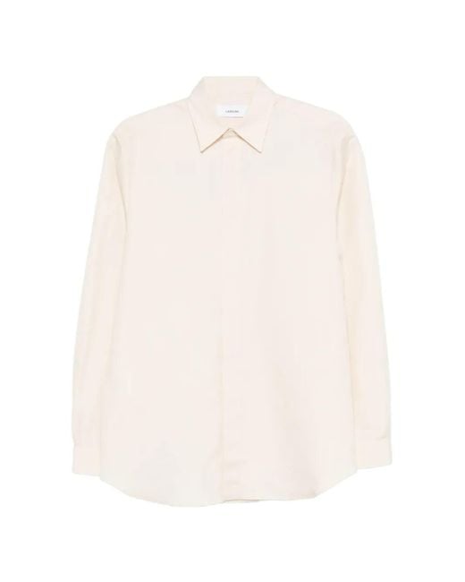 Lardini White Collared Long-Sleeve Shirt for men