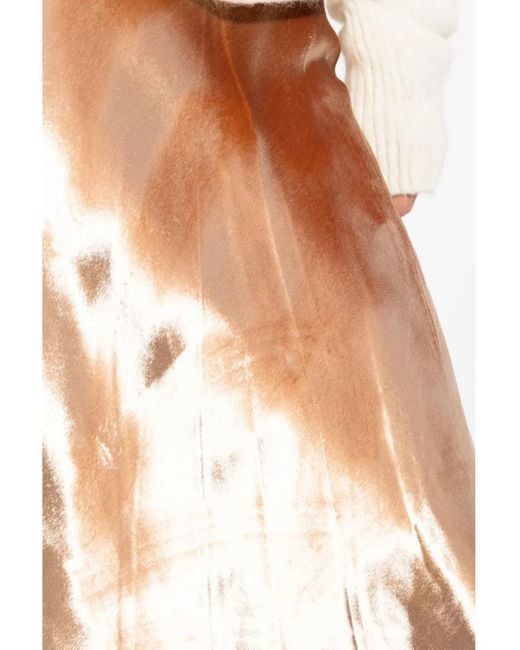 Tory Burch Natural Velvet Midi Skirt