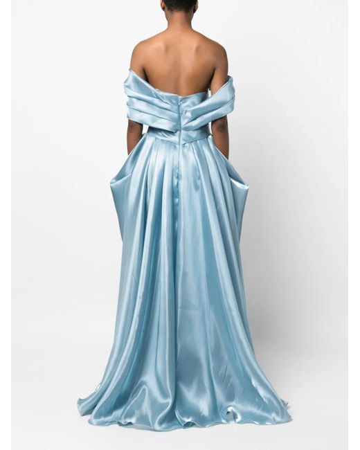 Gaby Charbachy Blue Sequin-Embellished Long Dress