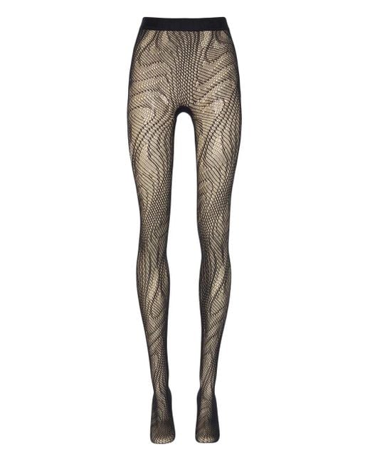 Wolford Gray Snake Net Tights