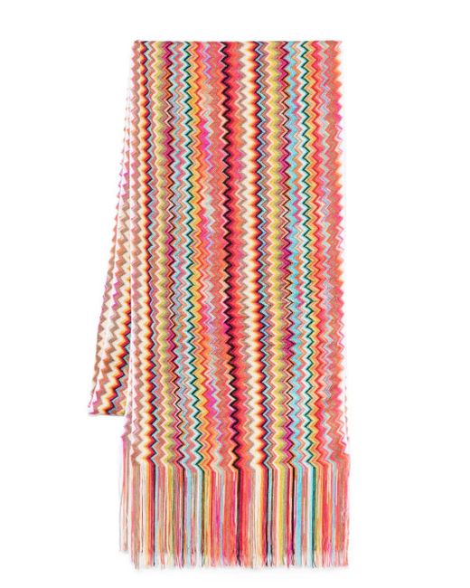 Missoni Red Zigzag-Pattern Scarf