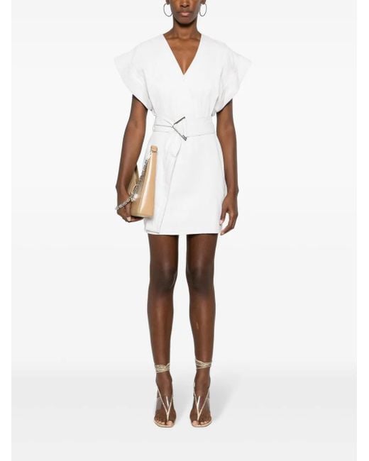 IRO White Dorama Short-Sleeve Dress