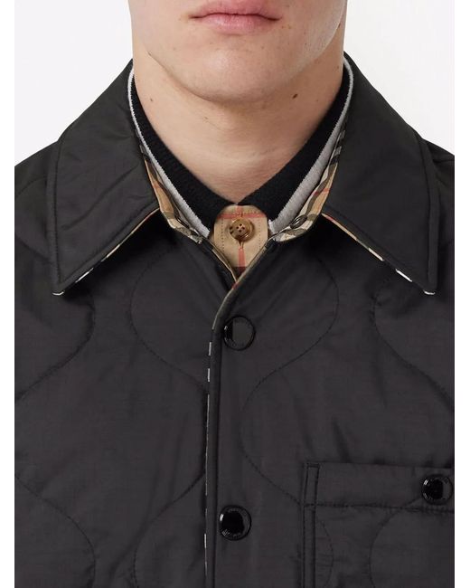 Burberry Black Reversible Vintage Check Thermoregulated Overshirt for men