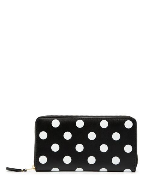Comme des Garçons Black Polka-Dot Print Wallet
