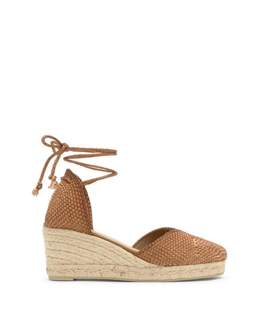 Castaner Natural Cora Woven-Design Heeled Espadrilles
