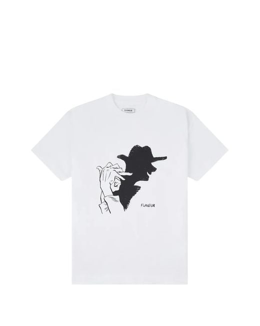 flâneur White Shadow Play T-Shirt for men