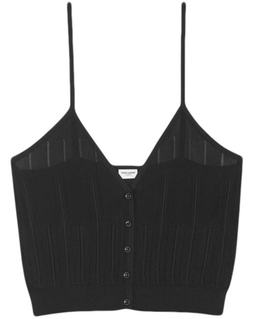 Saint Laurent Black Striped Knitted Tank Top