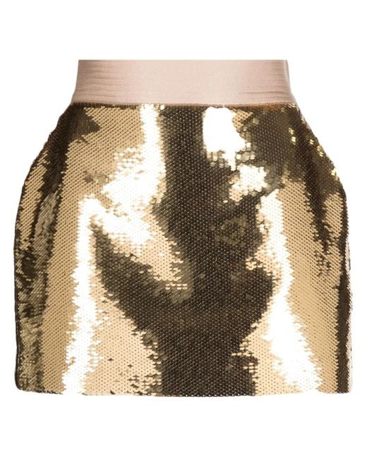 Alex Perry Natural Sequin-Embellished Mini Skirt