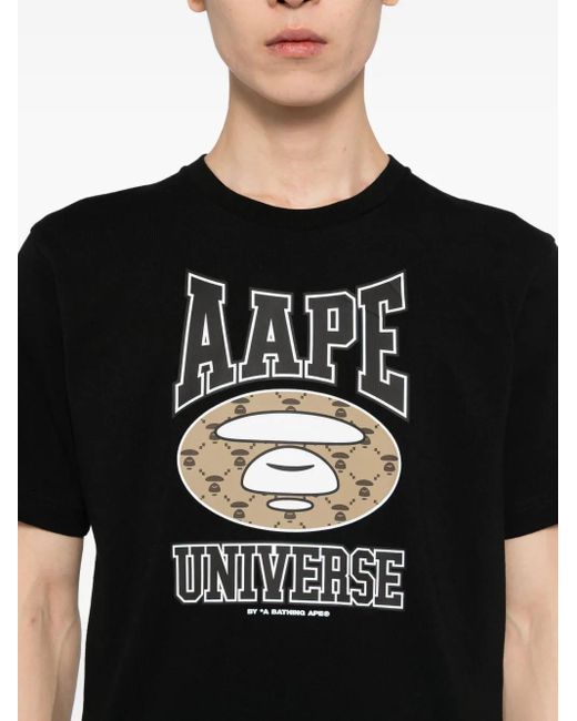 メンズ Aape By A Bathing Ape プリント Tシャツ Black