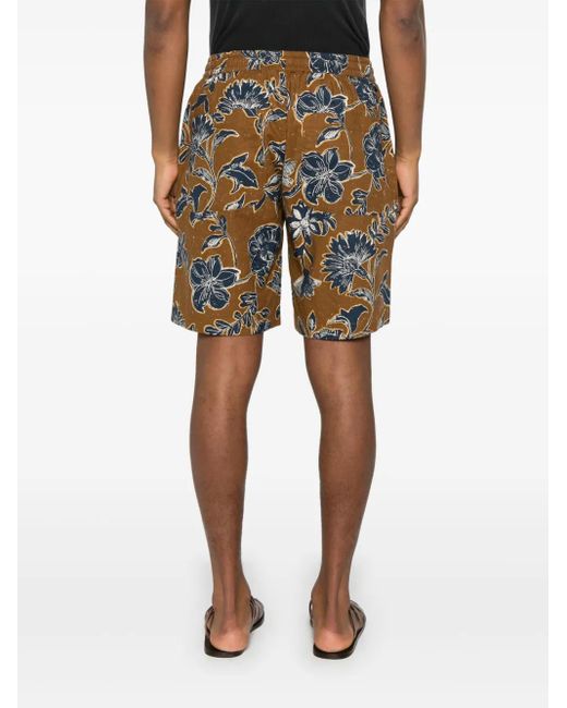 Universal Works Blue Floral-Print Shorts for men