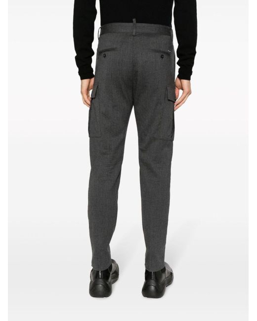 DSquared² Gray Mid-rise Tapered-leg Trousers for men