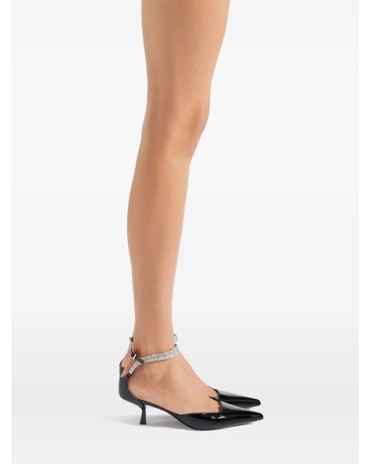 Giuseppe Zanotti Black 50Mm Elenie Crystal-Embellished Pumps